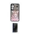 ieg™ Galaxy S24 Kılıf Siluet Modern Özel Seri - Siyah 3D Antistatik Hayalet Cam Ekran Koruyucu