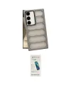 ieg™ Galaxy S24 Kılıf Yadigar Doku Özel Seri - Şeffaf Pasifik Cam Ekran Koruyucu