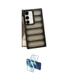 ieg™ Galaxy S24 Kılıf Yadigar Doku Özel Seri - Siyah 3D Antistatik Cam Ekran Koruyucu