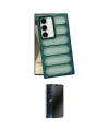 ieg™ Galaxy S24 Kılıf Yadigar Doku Özel Seri - Siyah 3D Antistatik Hayalet Cam Ekran Koruyucu
