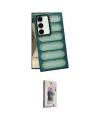 ieg™ Galaxy S24 Kılıf Yadigar Doku Özel Seri - Siyah Bilvis 3D Cam Ekran Koruyucu