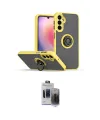 ieg™ Galaxy S24 Kılıf Yörünge Çizgi - Siyah Vanessa Magic Hayalet Cam