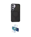 ieg™ Galaxy S24 Kılıf Yörünge Klasik - Siyah 3D Antistatik Cam Ekran Koruyucu