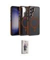 ieg™ Galaxy S24 Kılıf Yörünge Klasik - Siyah Bilvis 3D Cam Ekran Koruyucu