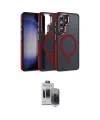 ieg™ Galaxy S24 Kılıf Yörünge Klasik - Siyah Vanessa Magic Hayalet Cam
