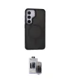 ieg™ Galaxy S24 Kılıf Yörünge Klasik - Siyah Vanessa Magic Hayalet Cam