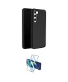 ieg™ Galaxy S24 Plus Kılıf Kozmos Yansıma Özel Seri - Siyah 3D Antistatik Cam Ekran Koruyucu