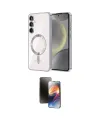 ieg™ Galaxy S24 Plus Kılıf Nova Işık Özel Seri - Siyah 3D Antistatik Mat Seramik Nano Ekran Koruyucu