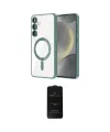 ieg™ Galaxy S24 Plus Kılıf Nova Işık Özel Seri - Siyah 6D Antistatik Mat Seramik Hayalet Nano Ekran Koruyucu