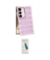 ieg™ Galaxy S24 Plus Kılıf Yadigar Doku Özel Seri - Şeffaf Pasifik Cam Ekran Koruyucu