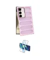 ieg™ Galaxy S24 Plus Kılıf Yadigar Doku Özel Seri - Siyah 3D Antistatik Cam Ekran Koruyucu