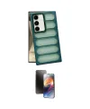 ieg™ Galaxy S24 Plus Kılıf Yadigar Doku Özel Seri - Siyah 3D Antistatik Mat Seramik Nano Ekran Koruyucu