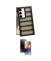 ieg™ Galaxy S24 Plus Kılıf Yadigar Doku Özel Seri - Siyah 3D Antistatik Mat Seramik Nano Ekran Koruyucu
