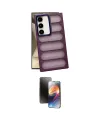 ieg™ Galaxy S24 Plus Kılıf Yadigar Doku Özel Seri - Siyah 3D Antistatik Mat Seramik Nano Ekran Koruyucu