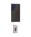 ieg™ Galaxy S24 Ultra Kılıf Ahenk Çizgi Serisi - Siyah Bilvis 3D Cam Ekran Koruyucu