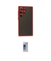 ieg™ Galaxy S24 Ultra Kılıf Ahenk Çizgi Serisi - Siyah Durable Full Glue Curved Hayalet Cam