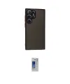 ieg™ Galaxy S24 Ultra Kılıf Ahenk Çizgi Serisi - Siyah Durable Full Glue Curved Hayalet Cam