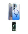 ieg™ Galaxy S24 Ultra Kılıf Ahenk Doku Özel Seri - Şeffaf 360 Full Body Arka Koruyucu