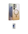 ieg™ Galaxy S24 Ultra Kılıf Ahenk Doku Özel Seri - Siyah Durable Full Glue Curved Hayalet Cam