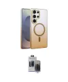 ieg™ Galaxy S24 Ultra Kılıf Ahenk Doku Özel Seri - Siyah Vanessa Magic Hayalet Cam
