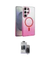 ieg™ Galaxy S24 Ultra Kılıf Ahenk Doku Özel Seri - Siyah Vanessa Magic Hayalet Cam