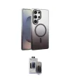 ieg™ Galaxy S24 Ultra Kılıf Ahenk Doku Özel Seri - Siyah Vanessa Magic Hayalet Cam
