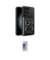 ieg™ Galaxy S24 Ultra Kılıf Ahenk Klasik - Siyah Durable Full Glue Curved Hayalet Cam