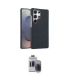 ieg™ Galaxy S24 Ultra Kılıf Doruk Serisi - Siyah Vanessa Magic Hayalet Cam