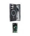 ieg™ Galaxy S24 Ultra Kılıf Eksen Çizgi - Siyah 360 Mat Full Body Arka Koruyucu