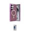 ieg™ Galaxy S24 Ultra Kılıf Eksen Çizgi - Siyah Durable Full Glue Curved Hayalet Cam