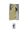 ieg™ Galaxy S24 Ultra Kılıf Eksen Çizgi - Siyah Durable Full Glue Curved Hayalet Cam