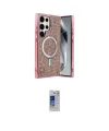 ieg™ Galaxy S24 Ultra Kılıf Eksen Çizgi - Siyah Durable Full Glue Curved Hayalet Cam