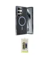ieg™ Galaxy S24 Ultra Kılıf Eksen Çizgi - Siyah Joko Magic 5D Hayalet Cam