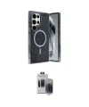 ieg™ Galaxy S24 Ultra Kılıf Eksen Çizgi - Siyah Vanessa Magic Hayalet Cam