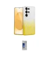 ieg™ Galaxy S24 Ultra Kılıf Eksen Minimal Özel Seri - Siyah Durable Full Glue Curved Hayalet Cam