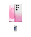 ieg™ Galaxy S24 Ultra Kılıf Eksen Minimal Özel Seri - Siyah Durable Full Glue Curved Hayalet Cam