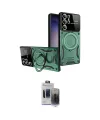 ieg™ Galaxy S24 Ultra Kılıf Kıvılcım Modern Serisi - Siyah Vanessa Magic Hayalet Cam