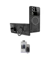 ieg™ Galaxy S24 Ultra Kılıf Kıvılcım Modern Serisi - Siyah Vanessa Magic Hayalet Cam