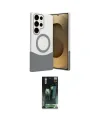 ieg™ Galaxy S24 Ultra Kılıf Kozmos Form Özel Seri - Şeffaf 360 Full Body Arka Koruyucu