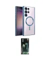 ieg™ Galaxy S24 Ultra Kılıf Nova Işık Özel Seri - Şeffaf 360 Full Body Arka Koruyucu