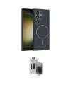 ieg™ Galaxy S24 Ultra Kılıf Siluet Doku Özel Seri - Siyah Vanessa Magic Hayalet Cam