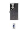 ieg™ Galaxy S24 Ultra Kılıf Siluet Işık Serisi - Siyah Durable Full Glue Curved Hayalet Cam
