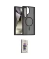 ieg™ Galaxy S24 Ultra Kılıf Siluet Minimal Prime - Siyah Bilvis 3D Cam Ekran Koruyucu