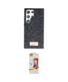 ieg™ Galaxy S24 Ultra Kılıf Vadi Klasik Serisi - Siyah AutoKit 5in1 Fiber Polymer Nano Ekran Koruyucu