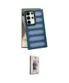 ieg™ Galaxy S24 Ultra Kılıf Yadigar Doku Özel Seri - Siyah Bilvis 3D Cam Ekran Koruyucu