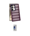 ieg™ Galaxy S24 Ultra Kılıf Yadigar Doku Özel Seri - Siyah Durable Full Glue Curved Cam
