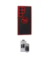 ieg™ Galaxy S24 Ultra Kılıf Yörünge Çizgi - Siyah Vanessa Magic Hayalet Cam