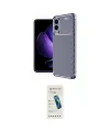 ieg™ Galaxy S25 Edge Kılıf Eksen Form Prime - Şeffaf Pasifik Cam Ekran Koruyucu