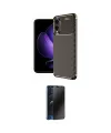 ieg™ Galaxy S25 Edge Kılıf Eksen Form Prime - Siyah 3D Antistatik Hayalet Cam Ekran Koruyucu