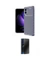 ieg™ Galaxy S25 Edge Kılıf Eksen Form Prime - Siyah 3D Antistatik Hayalet Cam Ekran Koruyucu